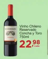 Rossi Supermercado Vinho Chileno Reservado Concha y Toro oferta