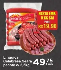 Rossi Supermercado Linguiça Calabresa Seara pacote oferta