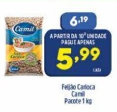 Arena Atacado Feijao Carioca Camil pacote 1kg oferta