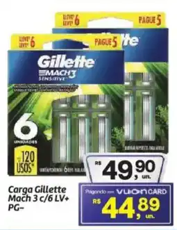 Fort Atacadista Carga Gillette Mach 3 c/6 oferta
