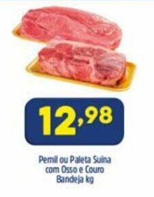Arena Atacado Pernil ou Paleta Suina com Osso e Couro Bandeja 1kg oferta