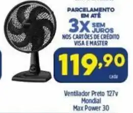 Arena Atacado Ventilador Preto 127V Mondial Max Power 30 oferta