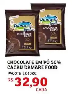 Assaí Atacadista Chocolate em pó 50% cacau damare food pacote oferta