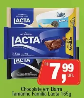 Supermercados Alvorada Chocolate em Barra Tamanho Familia lacta 165g oferta