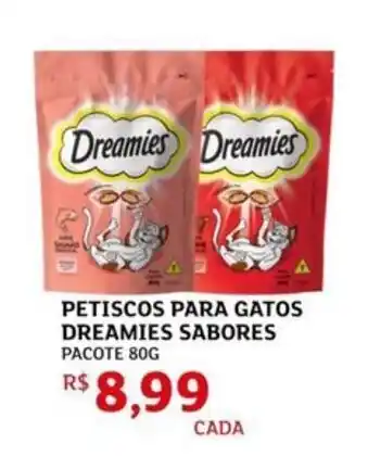 Petiscos para gatos dreamies sabores pacote