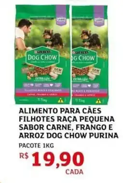 Assaí Atacadista Alimento para cães filhotes raça pequena sabor carne, frango e arroz dog chow purina pacote oferta