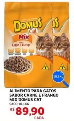 Assaí Atacadista Alimento para gatos sabor carne e frango mix domus cat saco oferta
