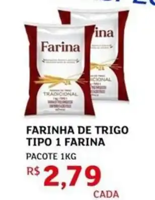 Farinha de trigo tipo 1 farina pacote