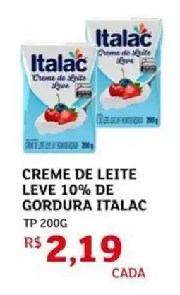 Assaí Atacadista Creme de leite leve 10% de gordura italac oferta