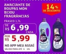 Assaí Atacadista Amaciante de roupas mon bijou fragrâncias oferta