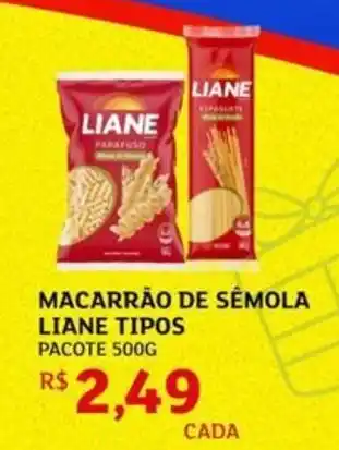 Macarrão de sêmola liane tipos pacote