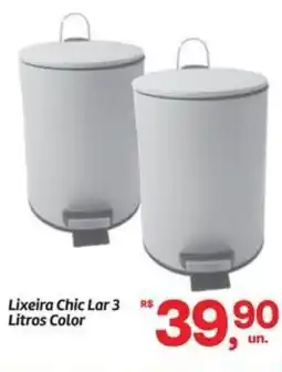 Fort Atacadista Lixeira Chic Lar 3 Litros Color oferta