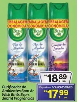 Fort Atacadista Purificador de Ambientes Bom Ar Wick Emb. Econ. Fragrâncias oferta