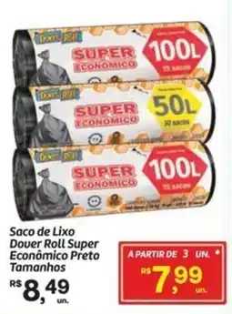 Fort Atacadista Saco de Lixo Dover Roll Super Econômico Preto Tamanhos oferta
