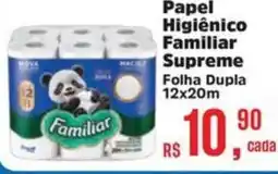 Supermercados Mateus Papel Higiênico Familiar Supreme Folha Dupla 12x20m oferta
