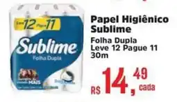Supermercados Mateus Papel Higiênico Sublime oferta