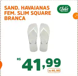 Supermercados Pague Menos Sand. havaianas fem. slim square branca oferta