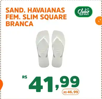 Sand. havaianas fem. slim square branca