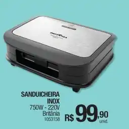 Milium Sanduicheira inox 750w-220v britânia oferta