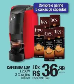 Milium Cafeteira lov 1.250w 3 corações oferta