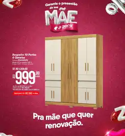Zenir Roupeiro 10 Portas 4 Gavetas oferta