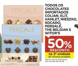 Carrefour Todos os chocolates importados colian, elit, hamlet, mieszko, socado, pergalé, the belgian e witor's oferta