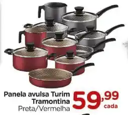 Carrefour Panela avulsa Turim Tramontina Preta/Vermelha oferta