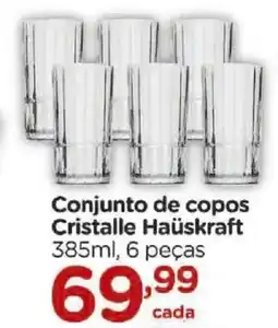Carrefour Conjunto de copos Cristalle Haüskraft 6 peças oferta