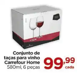 Carrefour Conjunto de taças para vinho Carrefour Home oferta