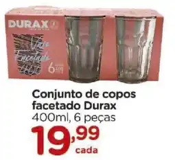 Carrefour Conjunto de copos facetado Durax 6 peças oferta