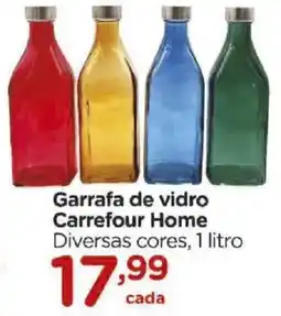 Carrefour Garrafa de vidro Carrefour Home Diversas cores, oferta