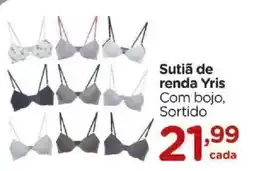Carrefour Sutiã de renda Yris Com bojo, Sortido oferta