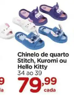 Carrefour Chinelo de quarto Stitch, Kuromi ou Hello Kitty oferta