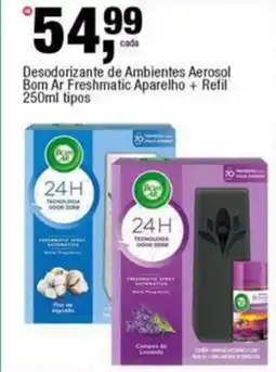 Frangolândia Desodorizante de Ambientes Aerosol Bom Ar Freshmatic Aparelho + Refil tipos oferta