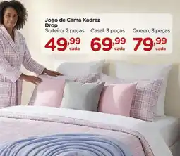 Carrefour Jogo de Cama Xadrez Drop Solteiro, 2 peças oferta