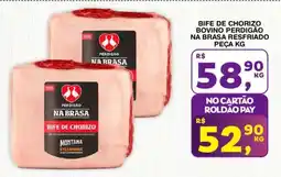 Roldão Bife de chorizo bovino perdigão na brasa resfriado peça oferta