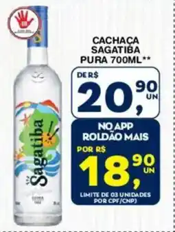 Roldão Cachaça sagatiba pura oferta