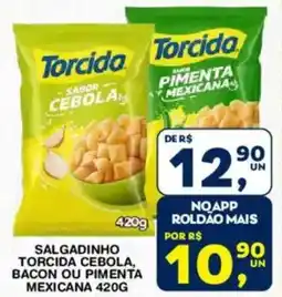 Roldão Salgadinho torcida cebola, bacon ou pimenta mexicana oferta