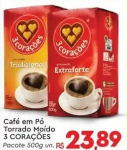 Komprao Atacadista Café em Pó Torrado Moído 3 CORACOES oferta