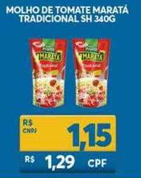 Atacadão Centro Sul Molho De Tomate Maratá Tradicional Sh 340g oferta