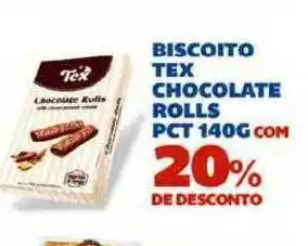 Nordestão Biscoito Tex Chocolate Rolls oferta