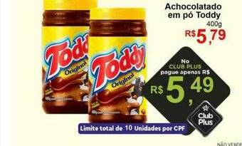 Supermercado Lavapés Achocolatado Em Pó Toddy oferta