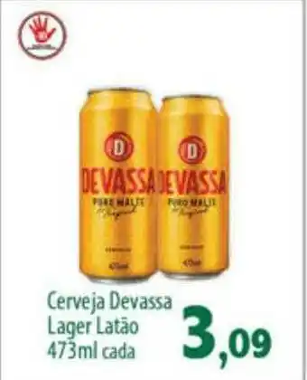 Econômico Atacadão Cerveja Devassa Lager Latão oferta