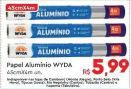 Komprao Atacadista Papel Alumínio WYDA 45cmx4m un. oferta