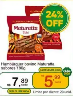 Giga Atacado Hambúrguer bovino Maturatta sabores oferta
