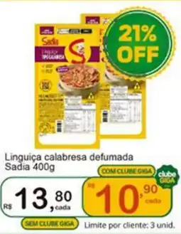 Giga Atacado Linguiça calabresa defumada Sadia oferta