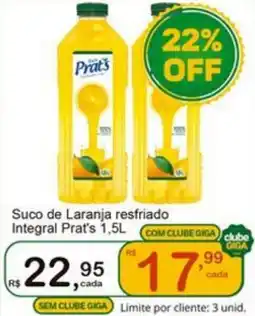 Giga Atacado Suco de Laranja resfriado Integral Prat's oferta