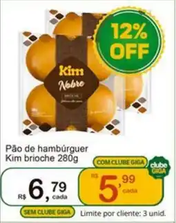 Giga Atacado Pão de hambúrguer Kim brioche oferta