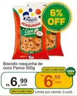 Giga Atacado Biscoito rosquinha de coco Panco oferta