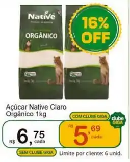 Giga Atacado Açúcar Native Claro Orgânico oferta